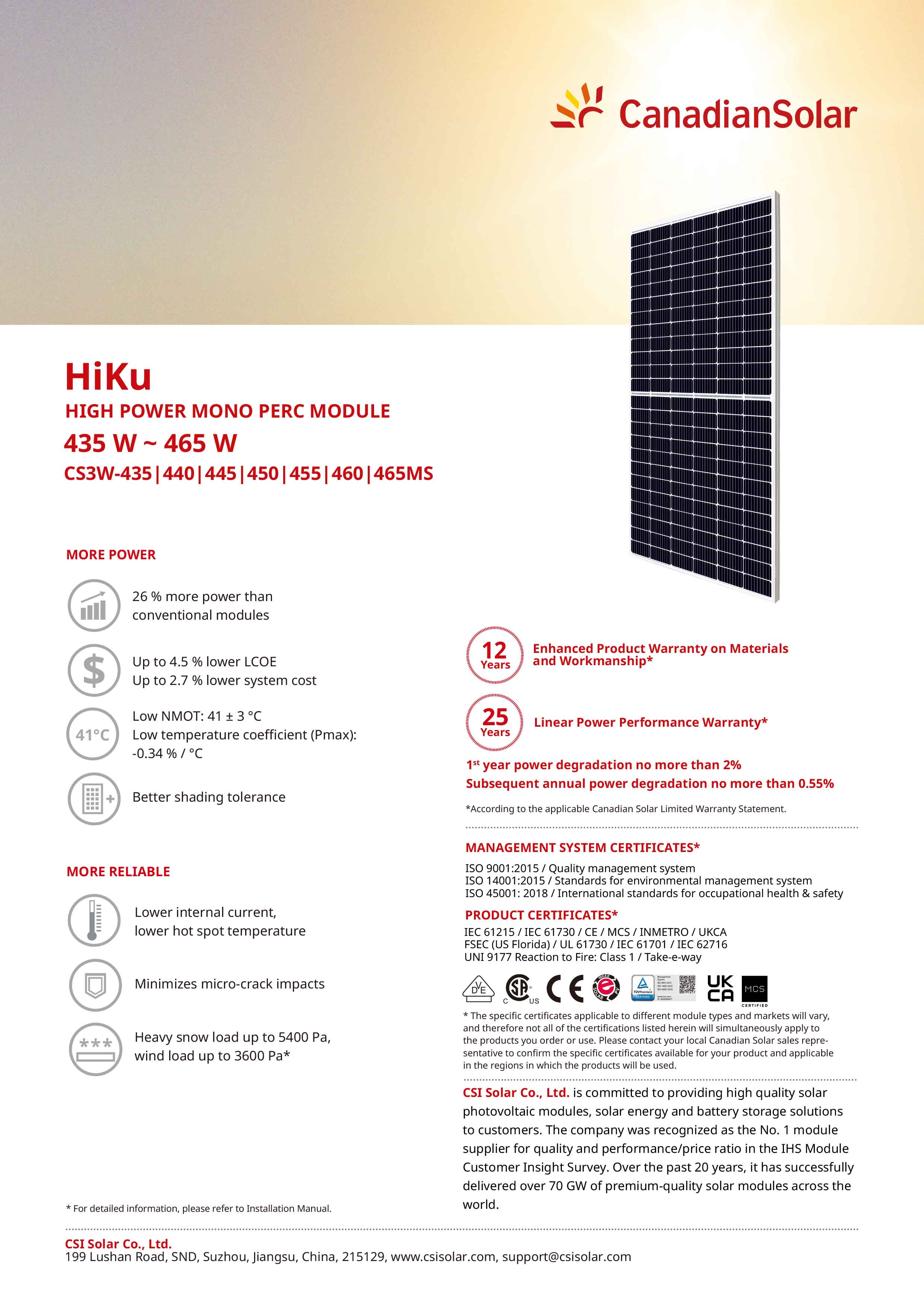 Canadian Tier 1 Solar Panel 500W