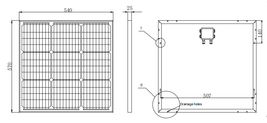 Professional Small Solar Panel 55W Monocrystalline PV Module