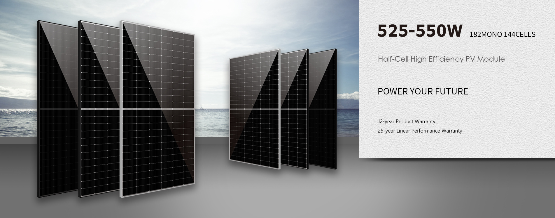 525W-550W Monocrystalline Solar Panel 144Cells
